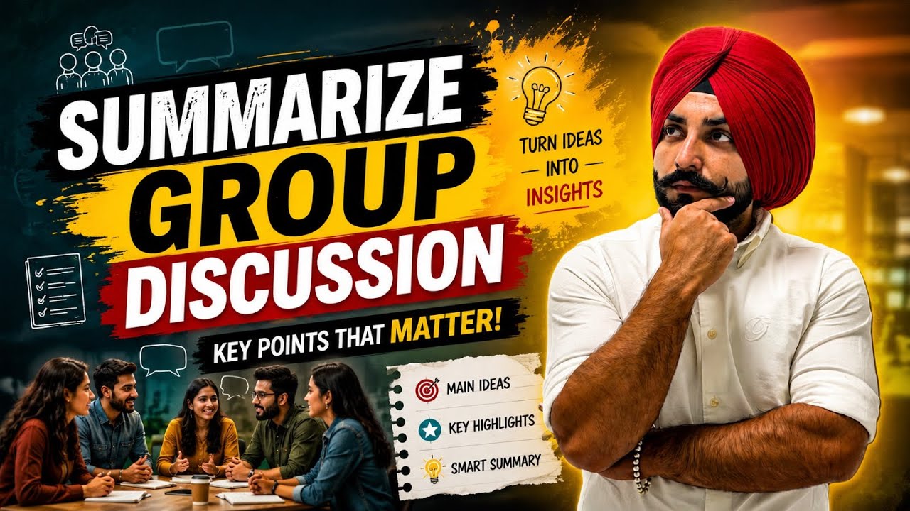 PTE Summarize Group Discussion template and strategies ( Gurwinder PTE )