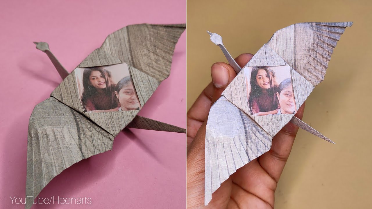 Origami Crane with a photo frame