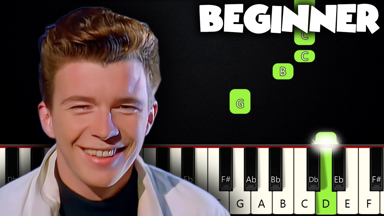 Never Gonna Give You Up - Rick Astley | BEGINNER PIANO TUTORIAL + SHEET MUSIC by Betacustic