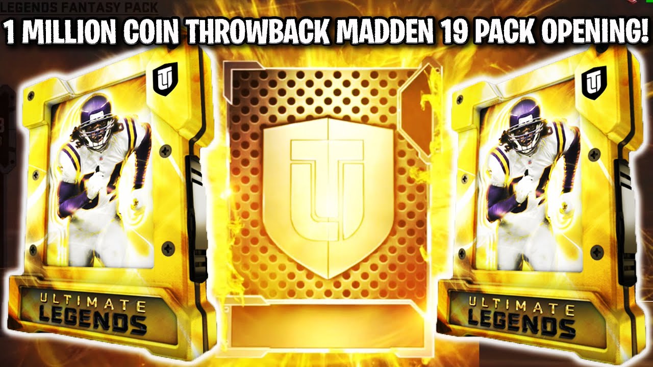 99 OVERALL PULL! 1 MILLION COIN THROWBACK MADDEN 19 PACK OPENING!