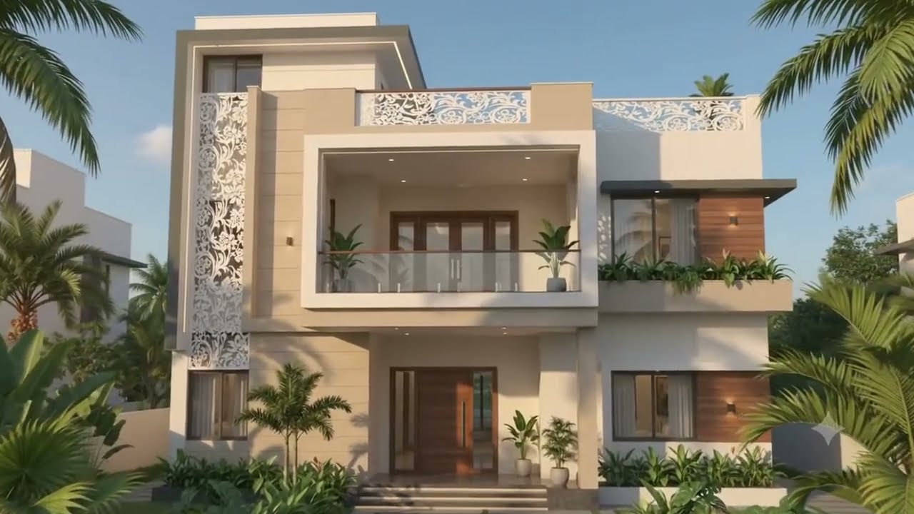 Contemporary Front Elevation Ideas #houseinlucknow  #lucknowproperty #houseforsale #3bhkduplex