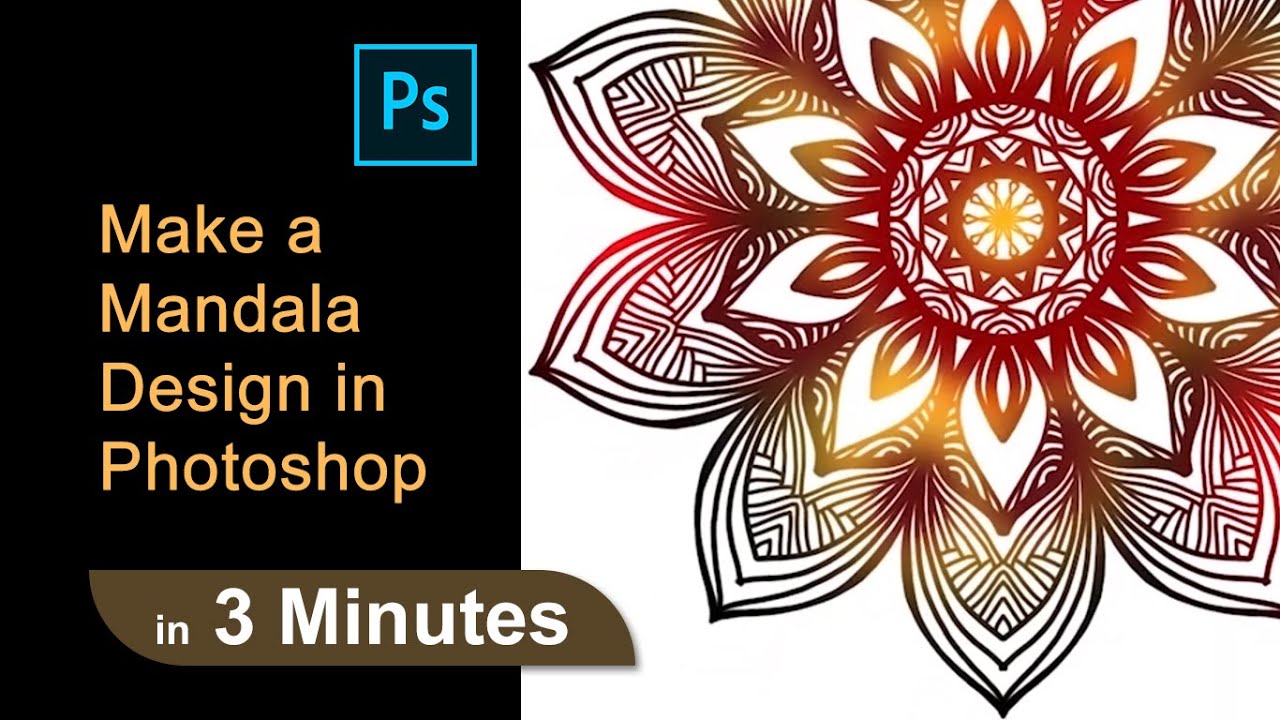 Create a Mandala in just 3 minutes in Photoshop 2019 | Symmetric paint Tutorial