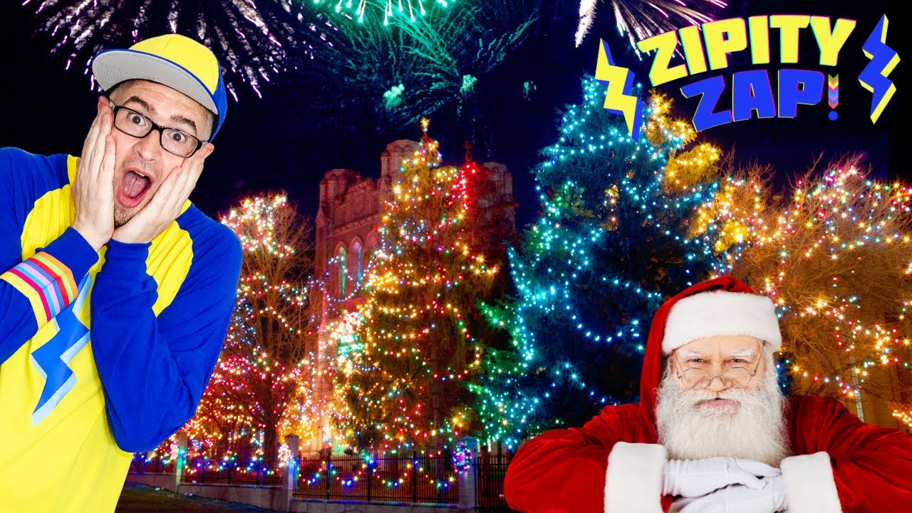 Exploring Christmas Lights For Kids | ZIPITY ZAP Lights A Christmas Tree | Meeting Santa Claus