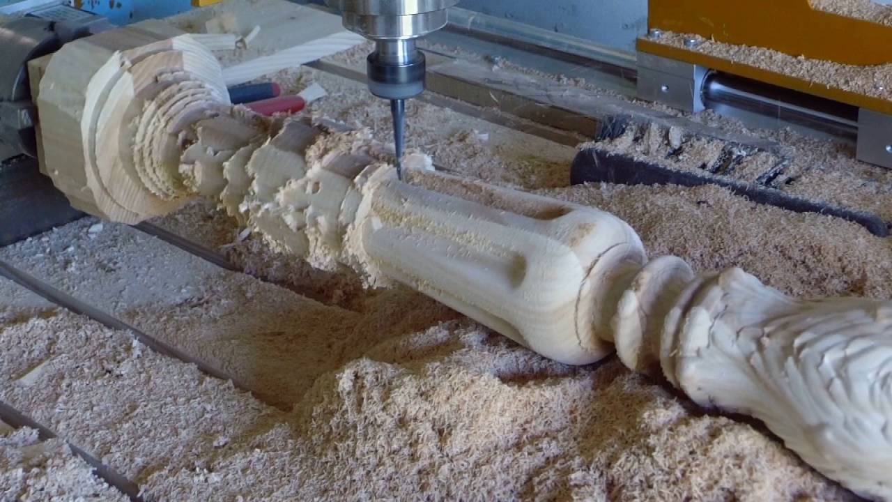 ЧПУ станок Україна, різьба по дереву, балясина, 4 вісь cnc 4 axis