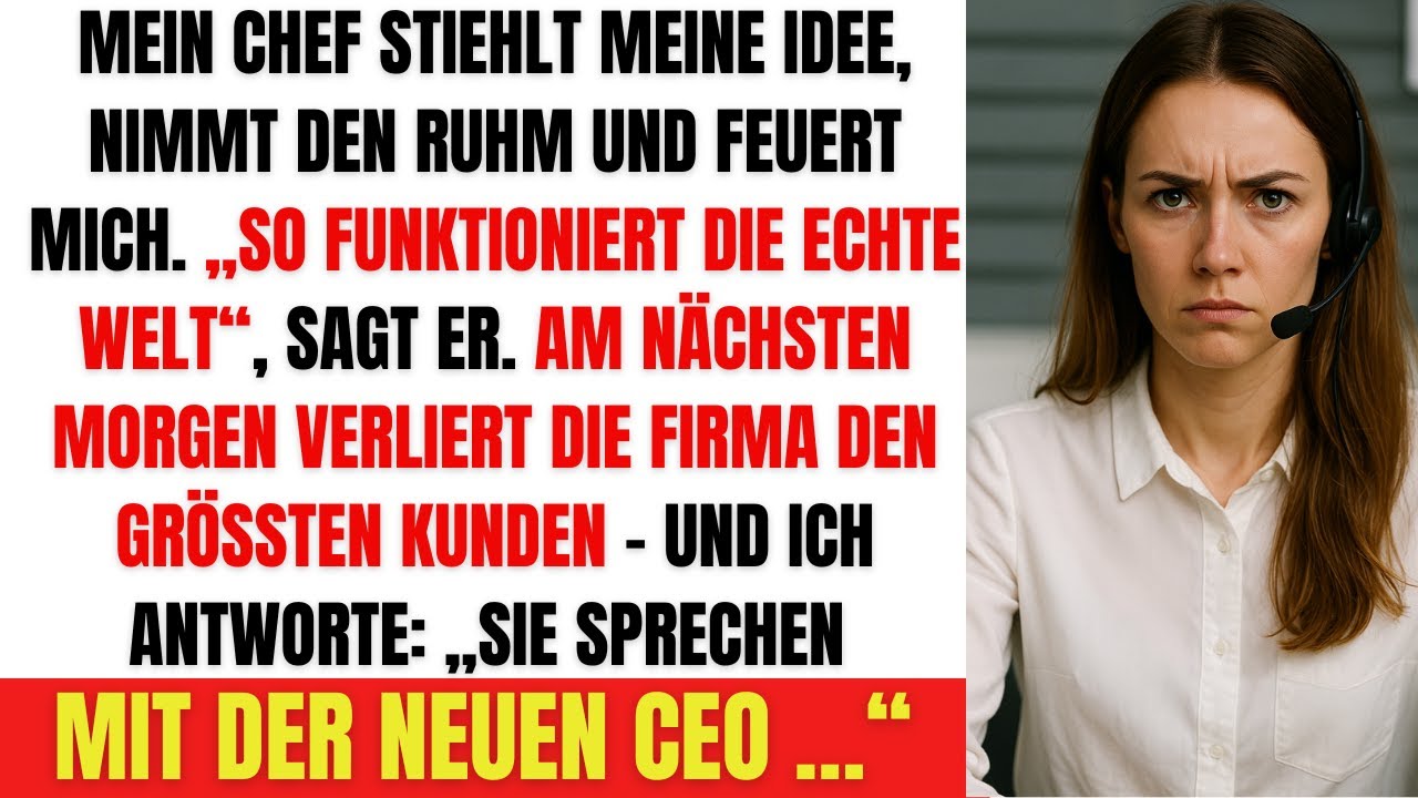 Mein Chef stahl meine Idee und feuerte mich – am nächsten Tag rief er an… und ich war seine neue CEO