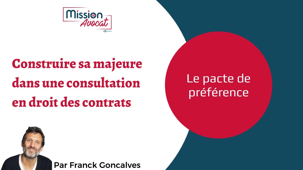 Le pacte de préférence