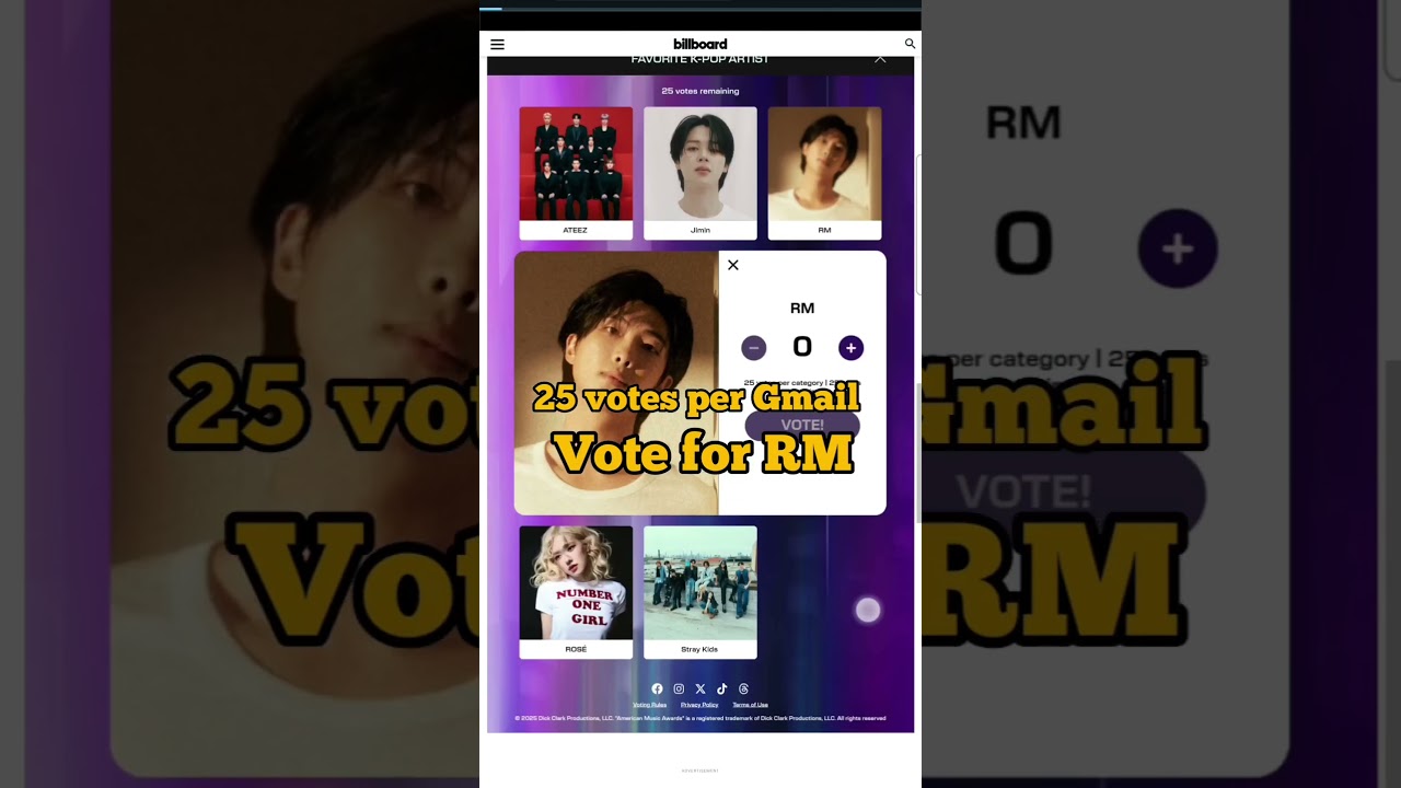 How to vote on AMAs (tutorial video) #amas #btsrm #btsjimin #kpoprm #kpopjimin