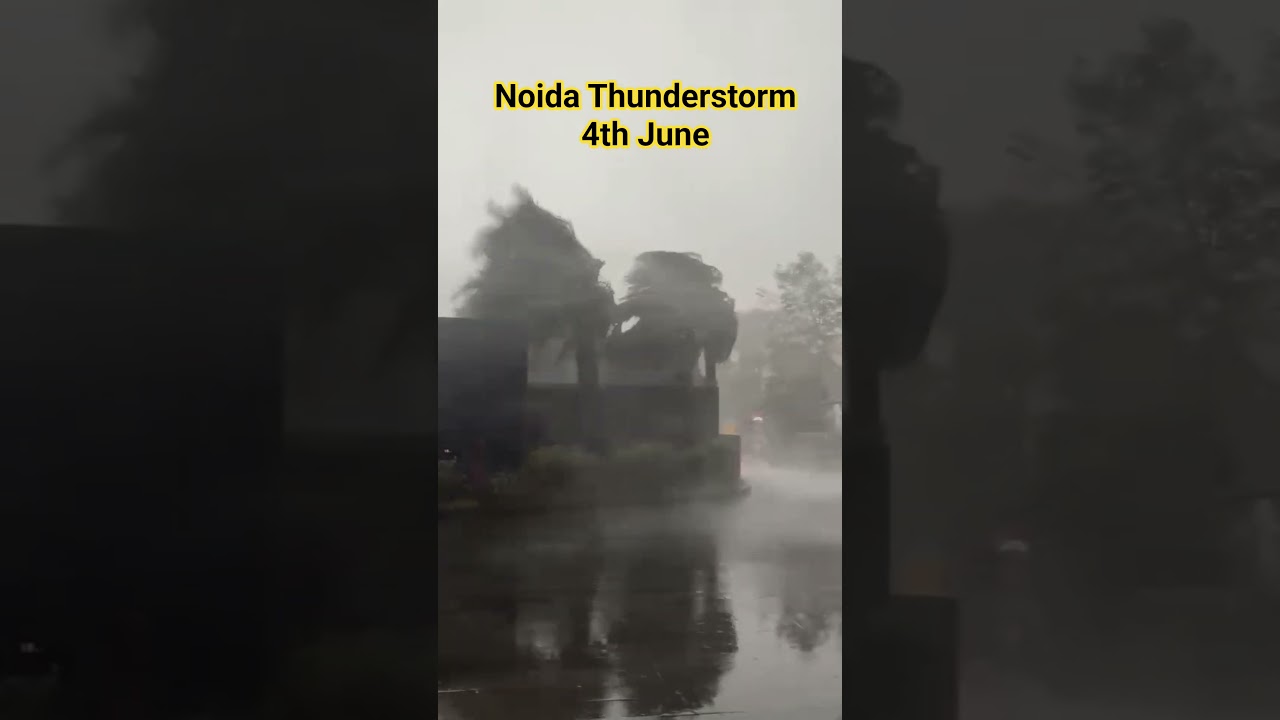 Noida Thunderstorm 🌧 #thunderstorm #rain #noida #kptower #microsoft #flood #wind