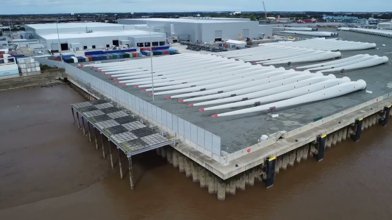 Siemens gamesa renewable energy industrial factory Drone flight.
