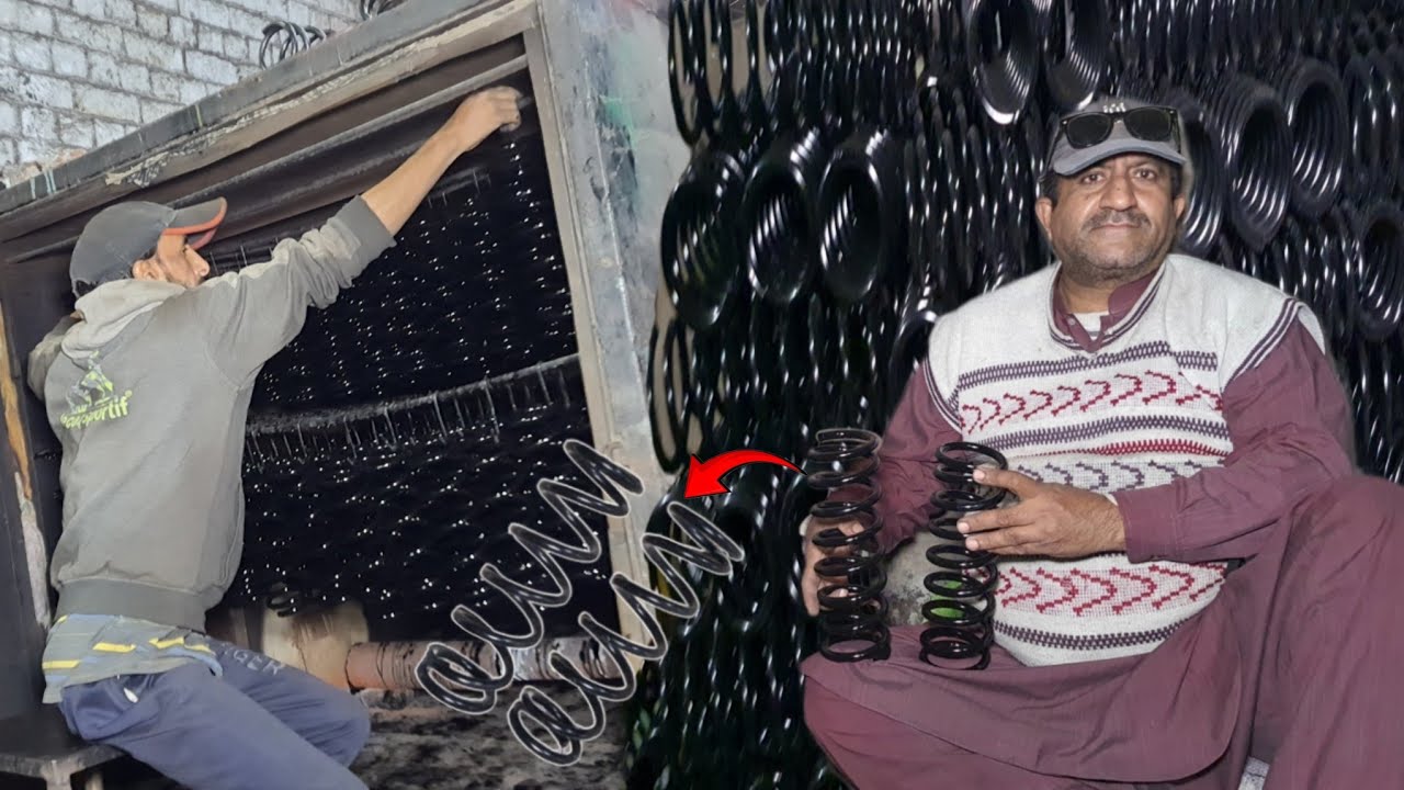 Incredible Technique of Making Metal Coil Springs of Cars | Metal Spring Manufacturing Process