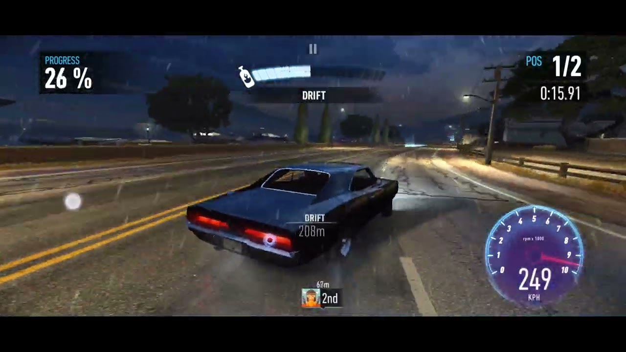 Underground Race in Novato Bay Boulevard at Night with Dodge Charger R/T - NFS No Limits