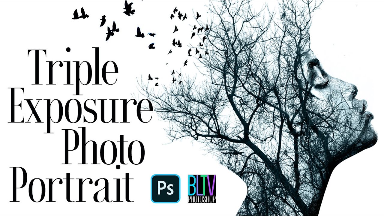 Photoshop: создайте мощный ФОТОпортрет с ТРОЙНОЙ экспозицией!