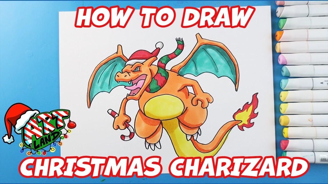 How to Draw Christmas Charizard | Pokemon