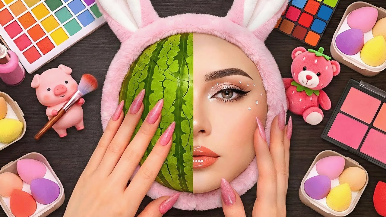 ASMR Makeup on Watermelon (No Talking)