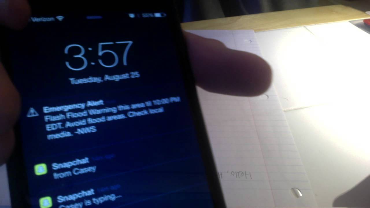 Emergency Alert on Phone What it looks/sounds like