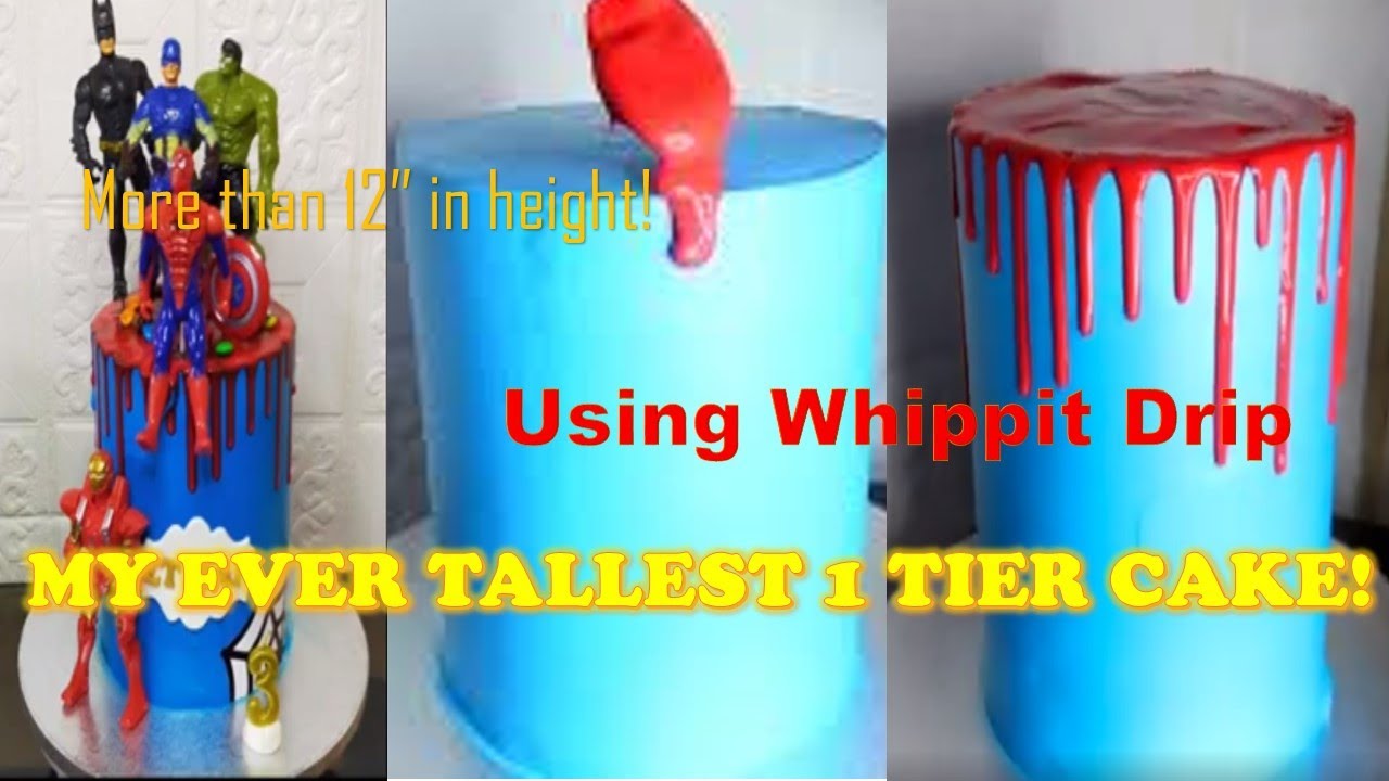 MY 1ST EVER TALLEST 1 TIER CAKE ! || How to use whippit for drip || TIPS & HACKS