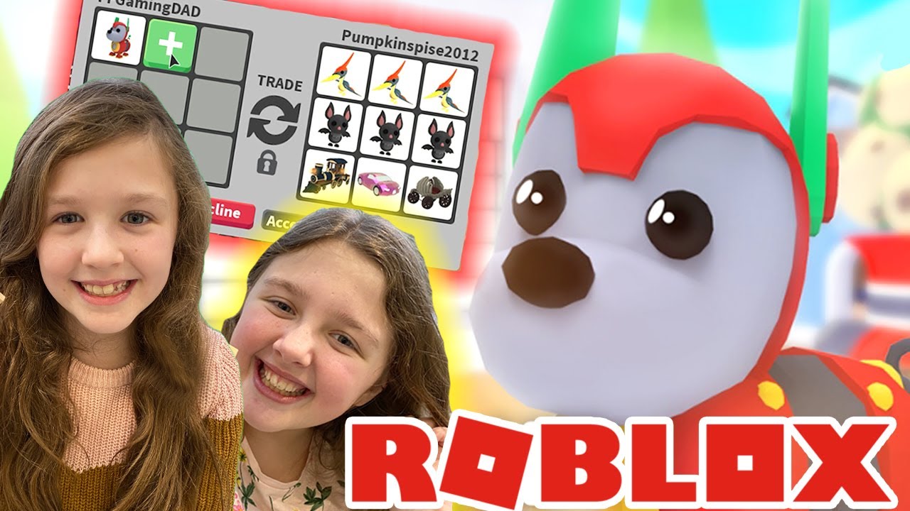 Trading ROBO DOGS in Roblox Adopt ME! playadoptme w/ Fun Family Gaming Ava Isla and Olivia
