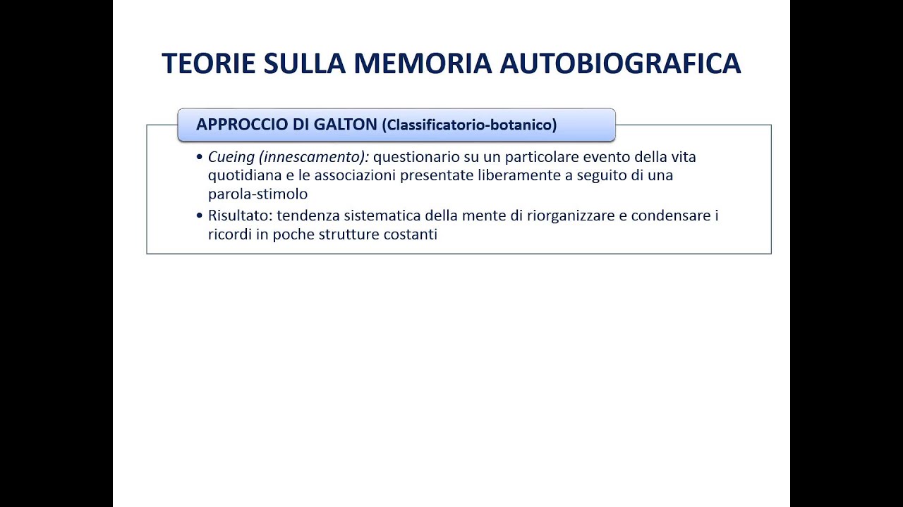La memoria autobiografica