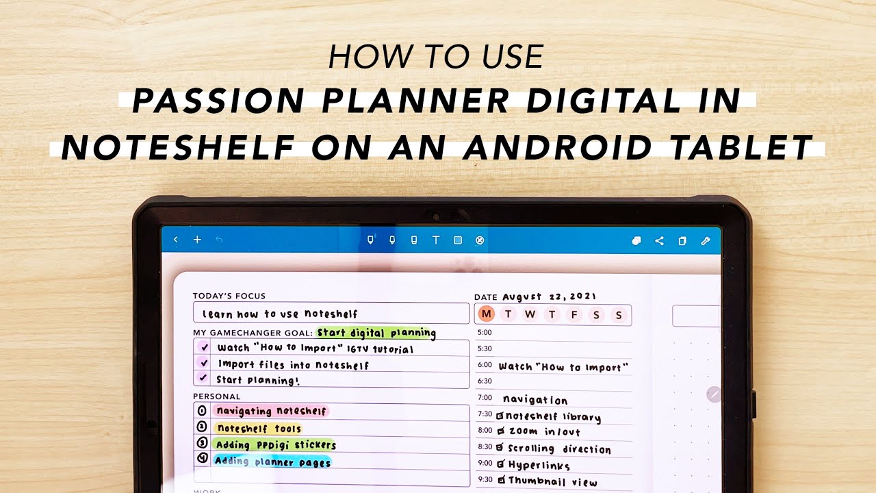 How to Use Passion Planner Digital on an Android Tablet