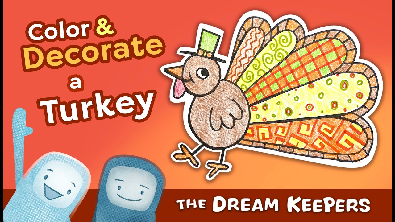 Let’s Color and Decorate a Thanksgiving Turkey 🦃 Art Project for Kids