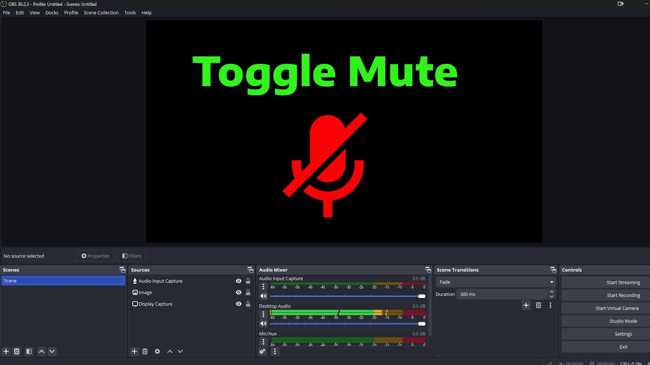 How To Mute or Push To Talk Your Microphone in OBS Studio