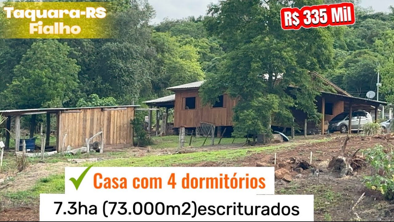 Chácara 7ha com casa de 4 dormitórios e semi mobiliado 