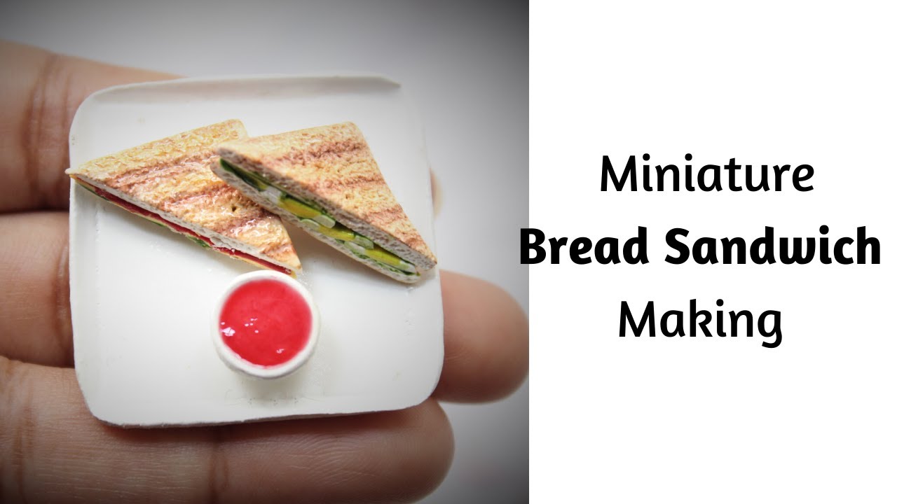 Miniature Bread sandwich making|Air dry clay miniatures|Sandwich miniature|Bread miniature|