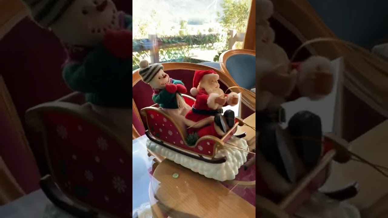 Animated Santa snowman sleigh singing Christmas decoration animierter Schlitten Weihnachtsdeko