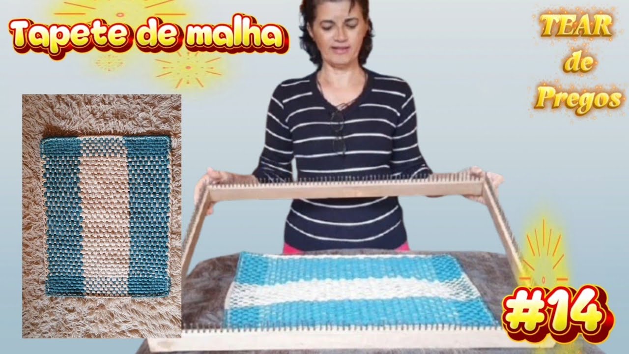 PASSO A PASSO #14 Tapete feito no Tear de Pregos com fio de malha-Tyana Meraki 