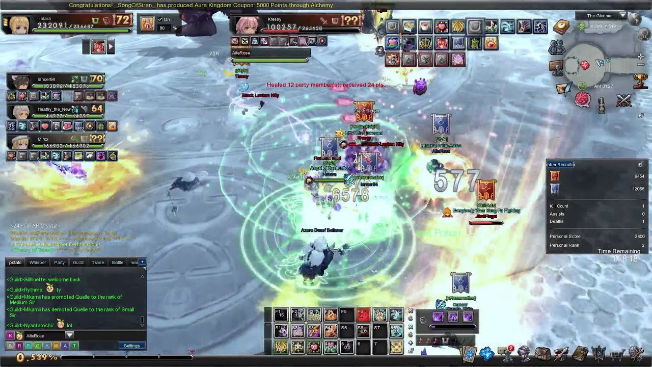Aura Kingdom - 10v10 Frozen Crown PVP Bard!