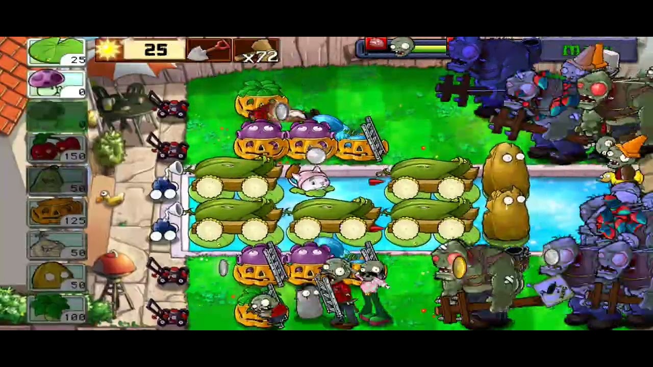 Plants vs Zombies - Suvival Endless No Sunflower Strategy Part 10 (android)