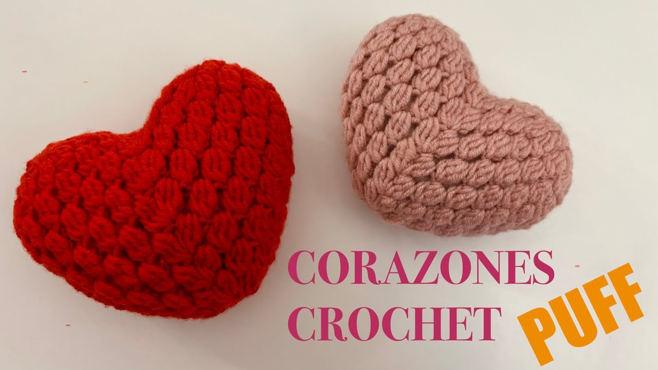 ⭐️Como Tejer Corazón Puff A Crochet ⭐ Tutorial Paso a Paso