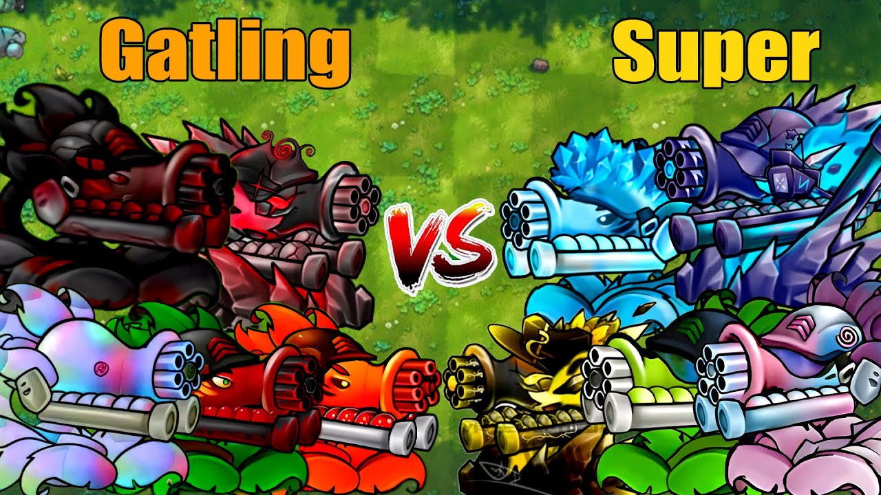 PVZ 1 Fusion 3.0 Challenge!! Team Gatling VS Team Super Gatling VS 300 Zombie Random - Who Will Win?