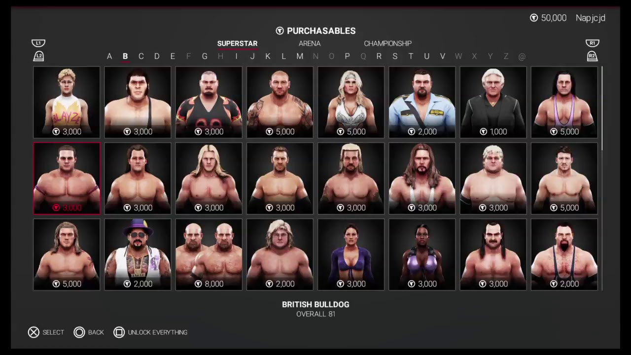 Napjcjd Gaming WWE 2k19 All Unlockables Napjcjd