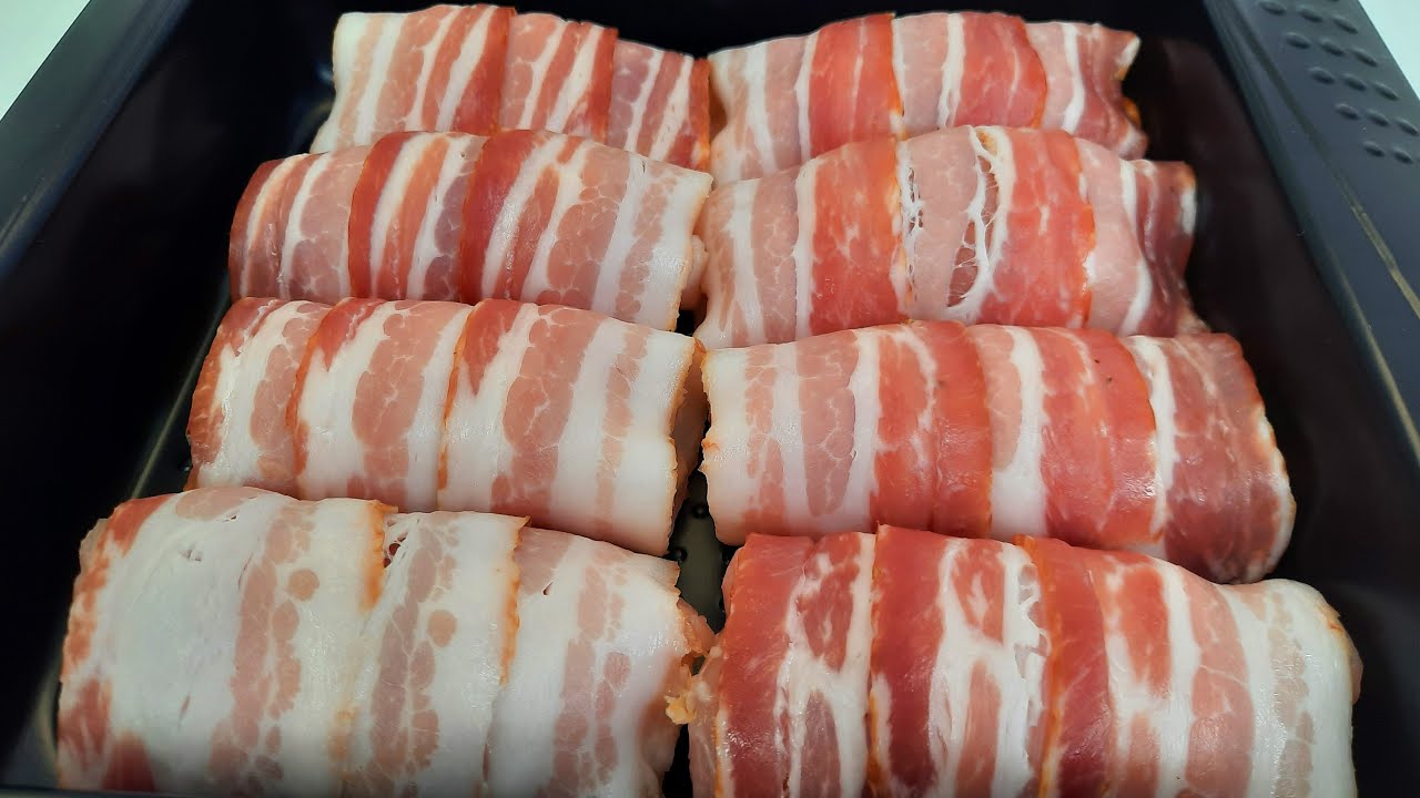 Wenn Sie Ihre Gäste überraschen möchten. Hähnchenbrötchen mit Speck im Ofen. # 101