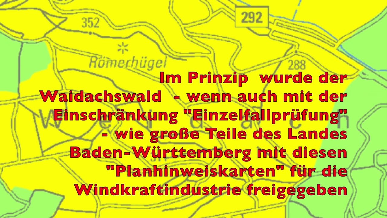 Windkraftindustrie  wird Waidachswald zerstören
