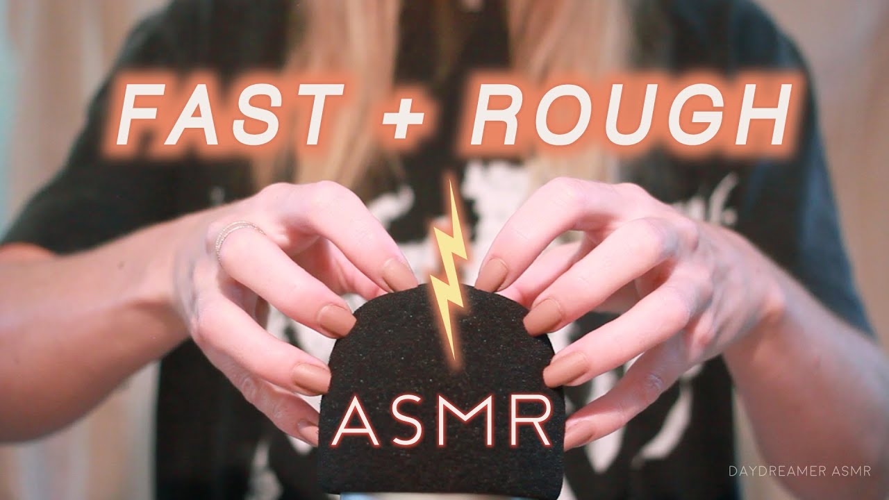 ASMR Fast + Rough Mic Scratching Brain Massage - Intense and Aggressive - Natural Nails (No Talking)