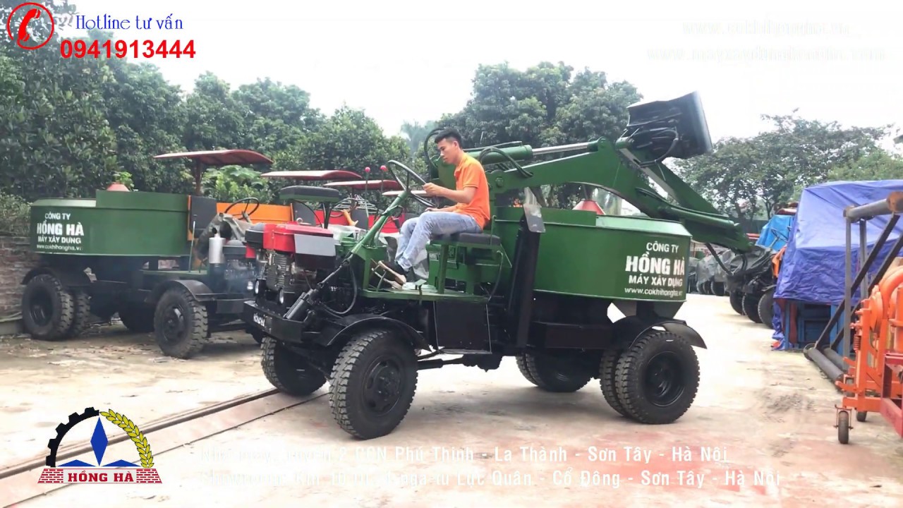 Xe trộn bê tông tự cấp liệu 6 bao 2 cầu Hồng Hà - Thiết kế đẹp - Hiệu năng cao