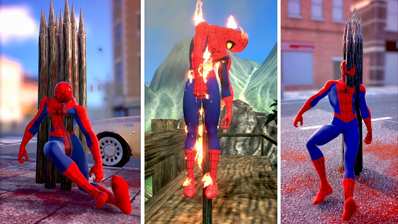 NPC Ragdoll Physics - Spider Man Epic Falling & Brutal Kills Compilation