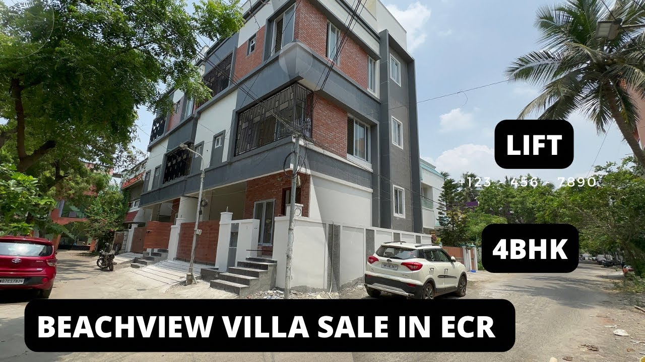 ID 1214 - Beach view New Villa sale in ECR ||Nr Tiruvanmiyur||Lift ||4 BHK ||East Facing ||