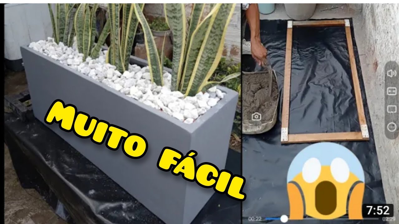 COMO FAZER UMA JARDINEIRA DE CIMENTO, MUITO FÁCIL 😱