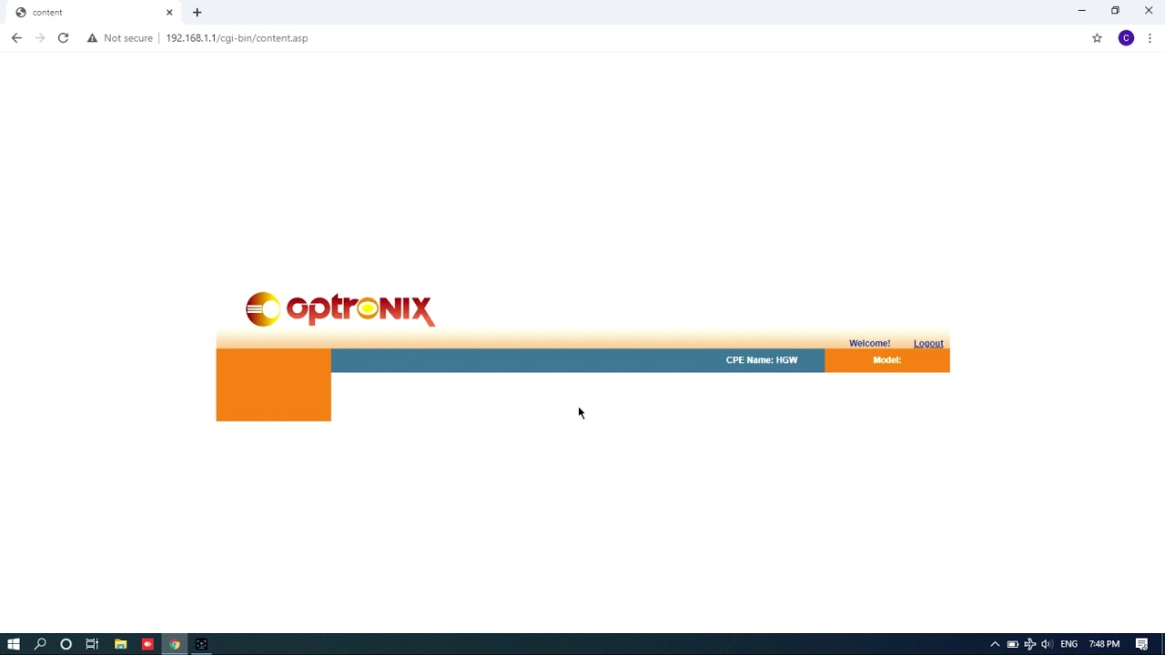 Configuration of Optronix RL821GWV Single Band XPON ONU