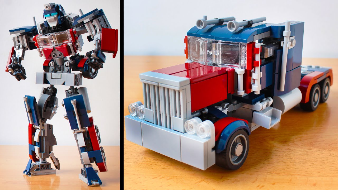 I made a Lego Optimus Prime, and it transforms!