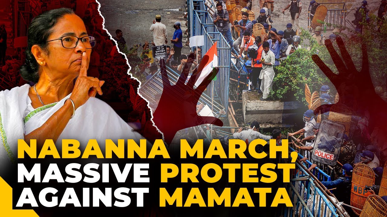 Nabanna March turns violent, Police fires teargas on protesters