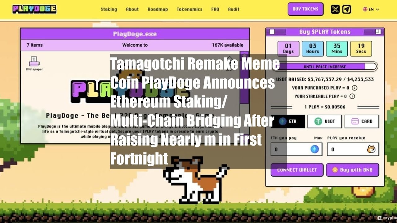 Tamagotchi Remake Meme Coin PlayDoge Announces Ethereum Staking/
