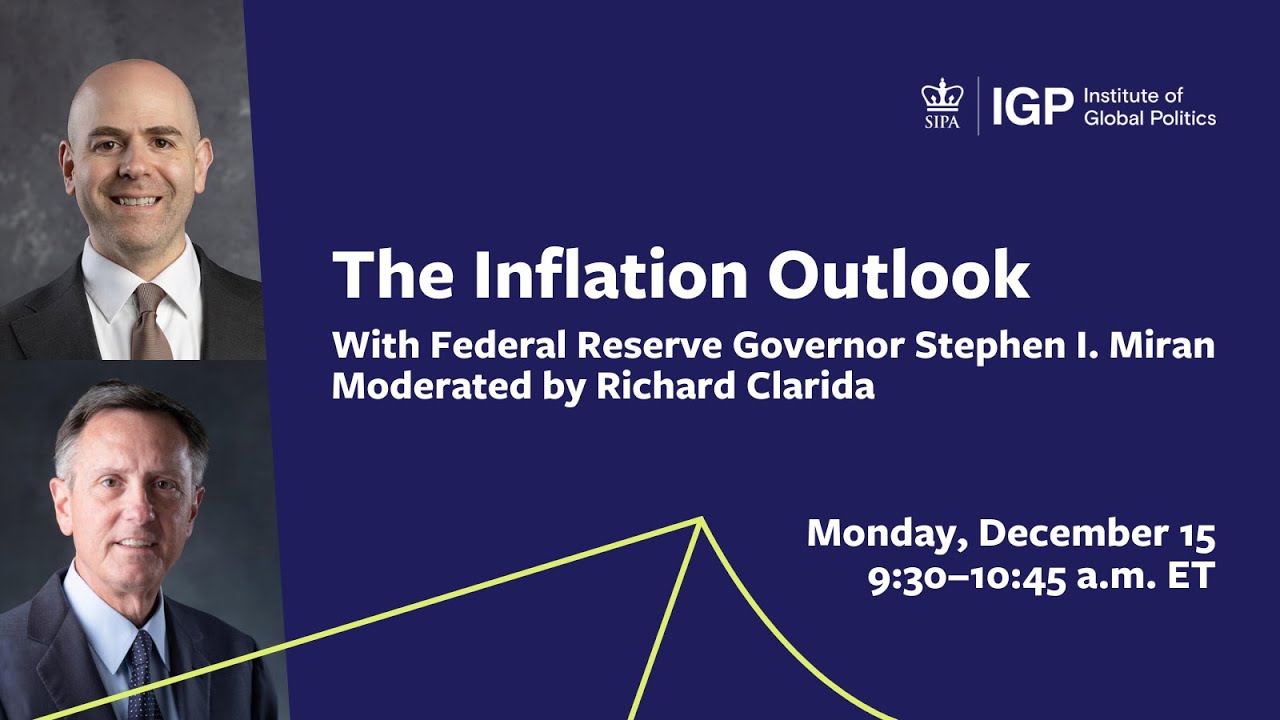 Federal Reserve Governor Stephen I. Miran on the Inflation Outlook