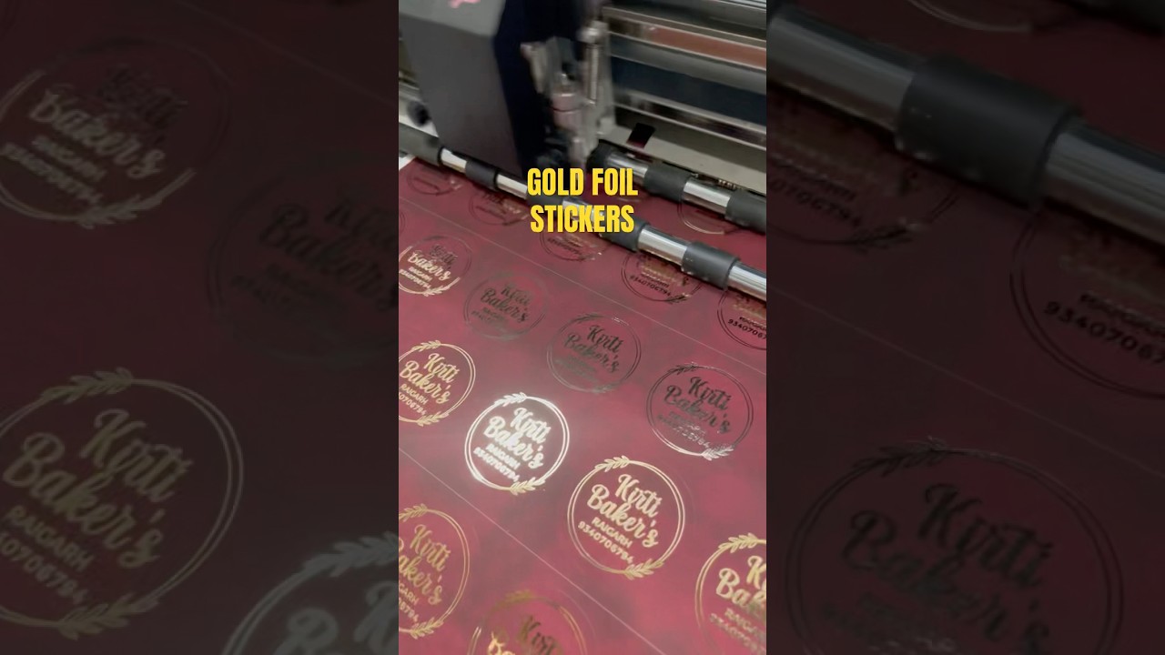 Gold Foil Printer Sticker in Gold Foil #goldfoil #printing