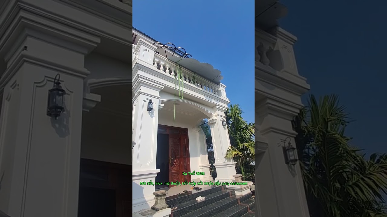 @ Thi công lắp đặt Mái sắt mỹ thuật.tấm lợp nhựa poly đặc 6ly