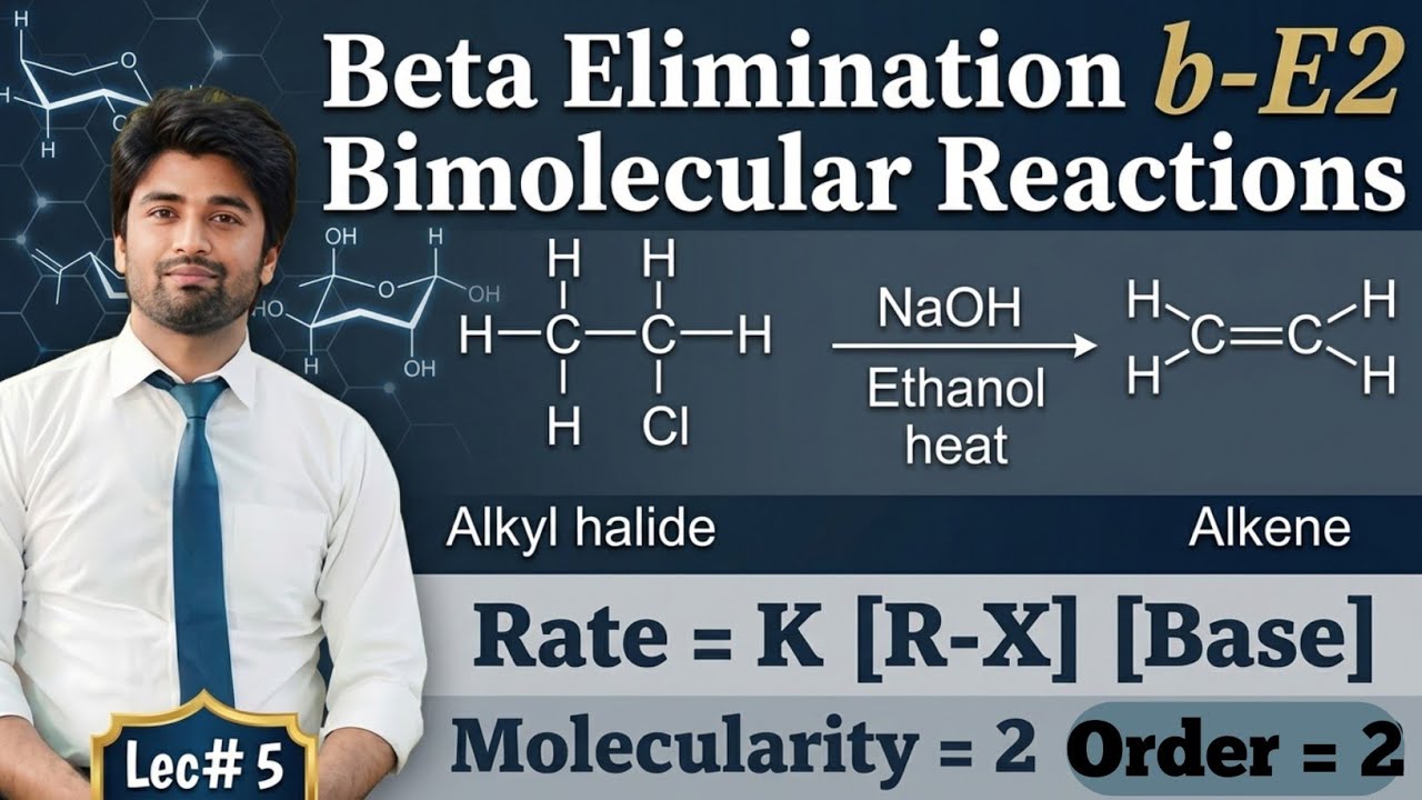 Elimination Reactions| Beta Elimination Bimolecular Reactions| Elimination reactions of alkyl halide