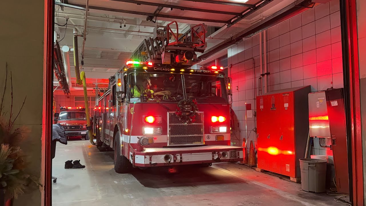 chicago fire department Ambulance 11 Engine 4  Aerial Tower 10  